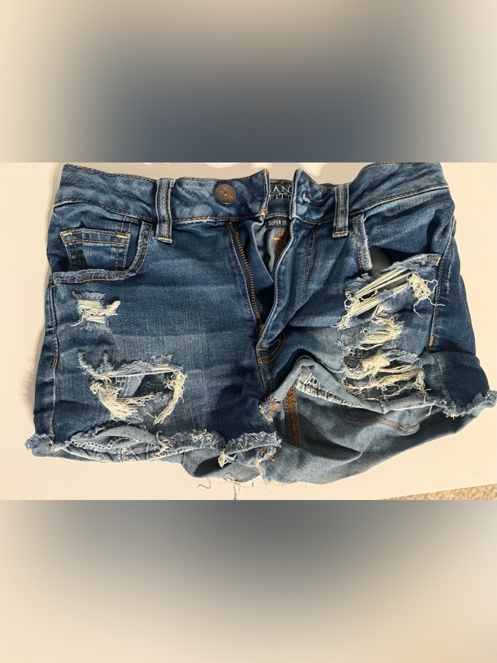 American Eagle Outfitters Distressed Blue Denim Jean Shorts